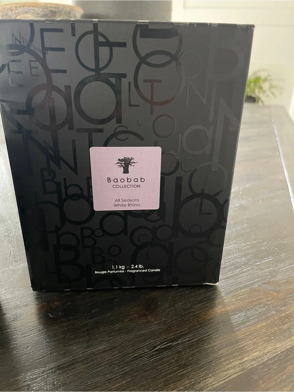 Baobab Collection All season White Rhino Luxury Scented Candle in smoked Glass